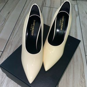 Saint Laurent bone colored heels